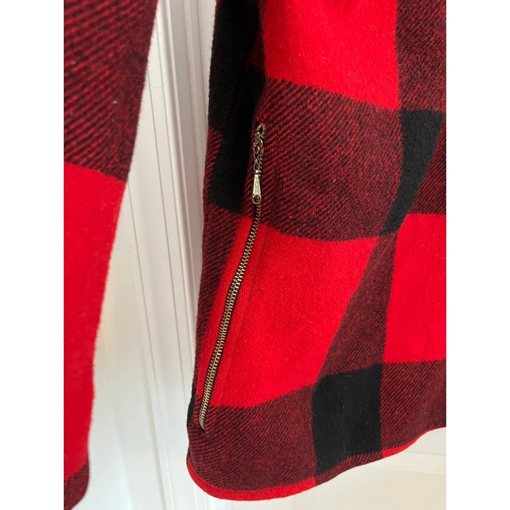 Vintage Johnson Woolen Mills Red Black Buffalo Plaid Wool Hunting Jacket - Picture 4 of 7
